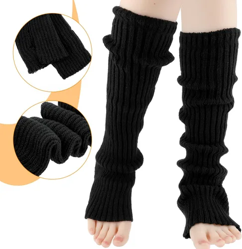 Vista 3 de WY LIGHTING LEVEL Calentadores de moda, calcetines de yoga para mujeres y niñas, calcetines de entrenamiento sin dedos, calentadores de piernas