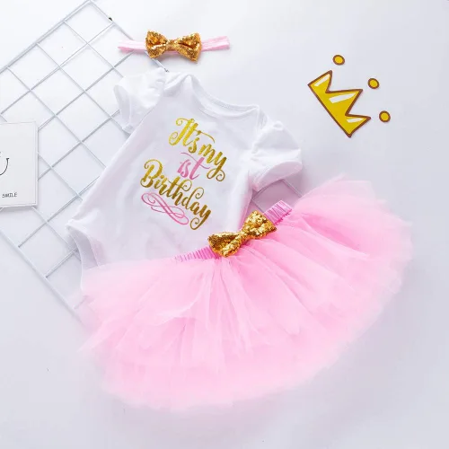 Vista 3 de Shalofer Conjunto de falda de encaje tutú con corona y diadema para bebé niña