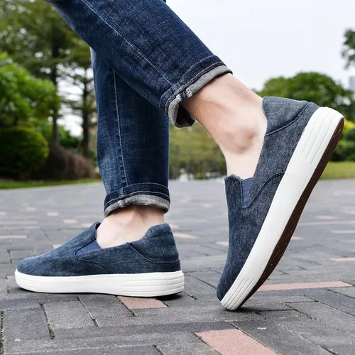 Vista 3 de konhill Zapatos deportivos sin cordones para hombre, mocasines de punto, informales, para caminar, conducir, trabajo, zapatos de espuma