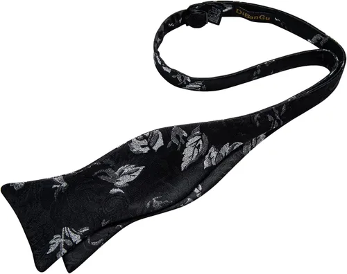 Vista 4 de DiBanGu Pajarita de seda para hombre, gemelos cuadrados de bolsillo para esmoquin y boda