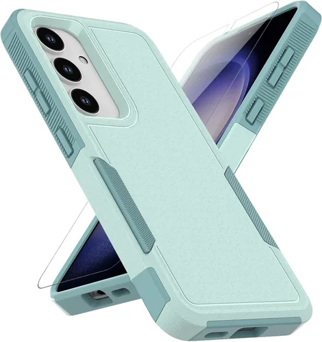Vista 9 de Funda para Samsung Galaxy S25: funda protectora de doble capa resistente para teléfono celular, a prueba de golpes, con protector de pantalla