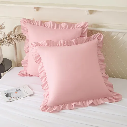 Vista 29 de KKJIAF Paquete de 2 fundas de almohada con volantes de 18 x 18 pulgadas
