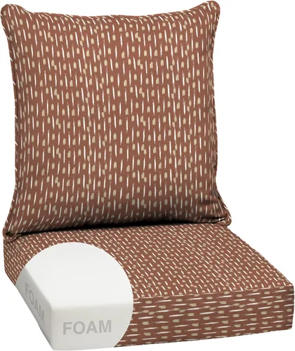 Vista 26 de Arden - Juego de cojines de asiento profundo para exteriores, espuma, 24x24, azulejos Alana