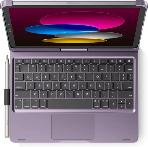 Vista 23 de edaiser Funda de teclado giratoria para Apple iPad mini 6ª 7ª generación a17 Pro, teclado Bluetooth compacto con trackpad retroiluminado RGB