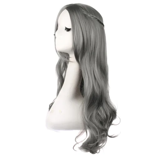 Vista 11 de MapofBeauty 20 pulgadas/19.7 in doble cola recta pelo Cosplay pelucas (negro)
