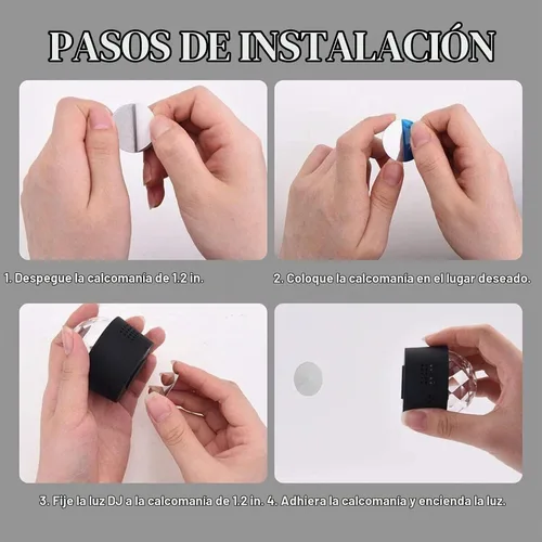 Vista 5 de Paquete de 2 mini luces de bola de discoteca activadas por sonido, luces de fiesta de discoteca multicolor, batería recargable por USB, luces