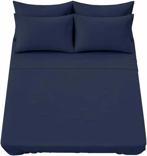 Vista 9 de Shreem Linen Juego de sábanas tamaño individual de 6 piezas, sábanas 100% algodón egipcio, ropa de cama de lujo de hotel, bolsillo profundo de 18
