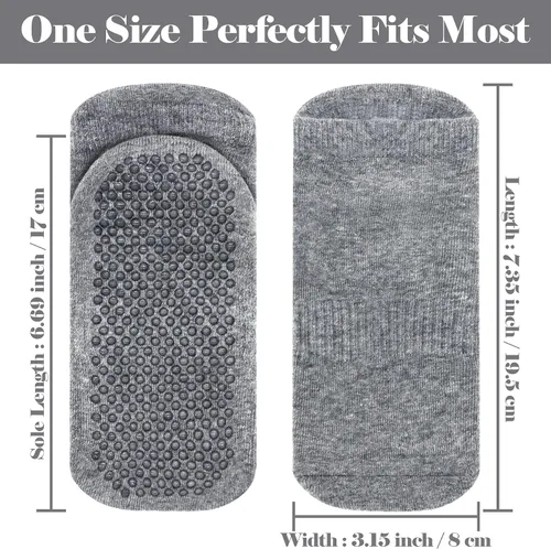 Vista 6 de Olreco Calcetines de agarre para mujeres y hombres, calcetines de pilates, calcetines de yoga, calcetines antideslizantes para mujer, calcetines