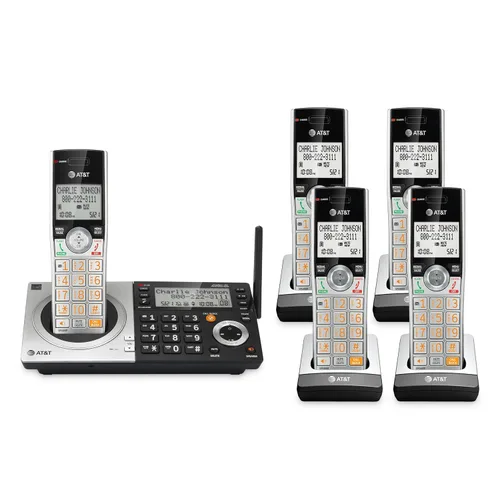 Vista 13 de AT&T DECT 6.0 Teléfono inalámbrico para el hogar y la empresa con contestador, pantalla a color grande de 5", atajo de un solo toque, conferencia