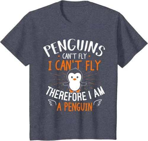 Vista 72 de Penguins Can't Fly Shirt - Camiseta de regalo para amantes de los pingüinos, Azul Azul Marino