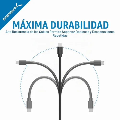 Vista 3 de SABRENT Paquete de 6 cables micro USB de alta calidad de 22 AWG (X3-3 pies + X3-1 pie) de alta velocidad USB 2.0 A macho a micro B cables