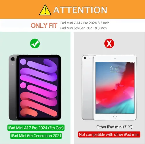 Vista 2 de Funda para Niños para iPad Mini 7 (A17 Pro) 2024/ Mini 6 2021, Funda para iPad Mini 7ª/6ª Generación con Correa para Hombro - Resistente a Golpes