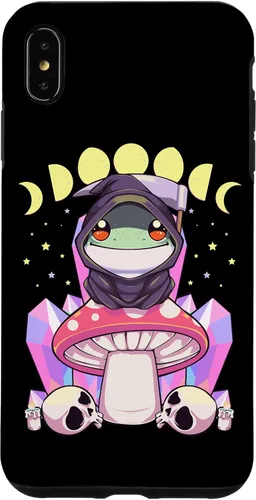 Vista 7 de Funda para iPhone 15 Pastel Goth Kawaii Mushroom Moon Phase Grim Reaper Frog Case