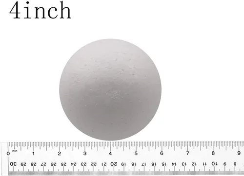 Vista 2 de FFchuanhe Paquete de 6 bolas de espuma para manualidades de 4 pulgadas, bolas redondas lisas de poliestireno blanco, para suministros de arte
