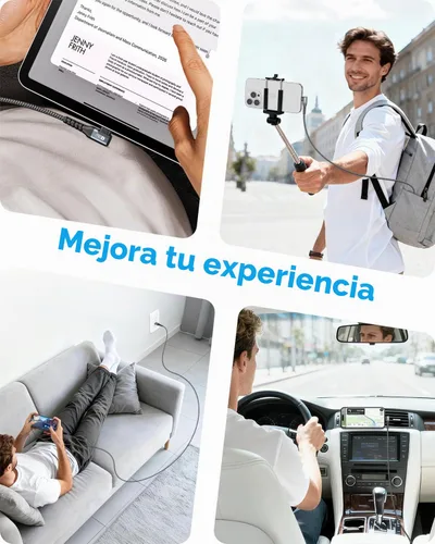 Vista 6 de Cable USB C de ángulo recto de 6 pulgadas, cable USB C corto de carga