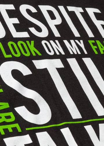 Vista 4 de Yet A pesar de la mirada en mi cara, estás todavía hablando Camiseta unisex sarcástica