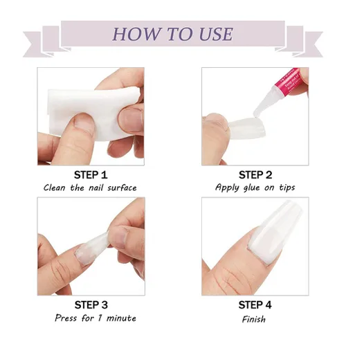Vista 5 de BABALAL Uñas con diseño, de uñas con pegamento para mujeres y niñas