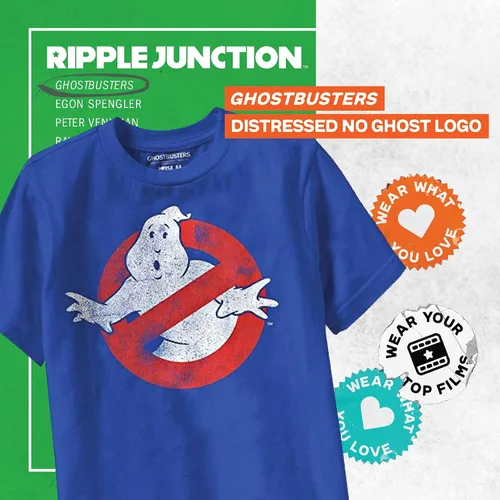 Vista 2 de Ripple Junction Camiseta juvenil con logotipo de Ghostbusters Distressed No Ghost