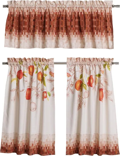 Vista 39 de Maison d' Hermine Juego de cortinas de cocina para ventanas, juego de cortinas de cocina 100% algodón, cenefas para el hogar [2 niveles