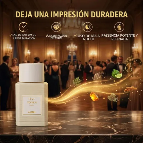 Vista 2 de Ajmal Oud Marquis Fève Tonka Eau de Parfum para hombre, 3.4 fl oz