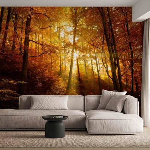 Vista 70 de artgeist Mural de pared premium Bosque púrpura, 79 x 55 pulgadas, papel tapiz no tejido, decoración de pared de vellón, impresión fotográfica
