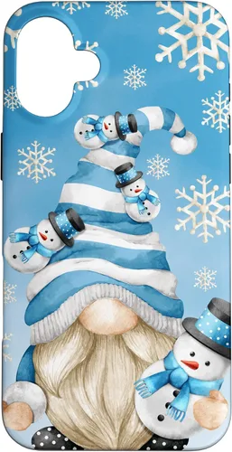 Vista 23 de Cute Winter Gnome Dad with Snowflake Decor and Snowman Case for iPhone 17