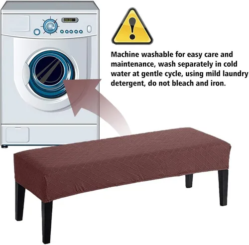 Vista 4 de Balana Fundas de banco de comedor jacquard, funda tapizada de elastano elástica, antipolvo, extraíble, lavable, protector de asiento para sala