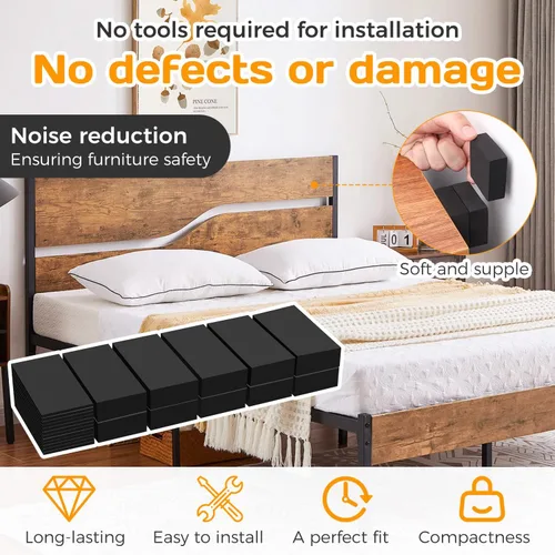 Vista 2 de Protectores de pared para cabecero de espuma EVA, 20 unidades, color negro