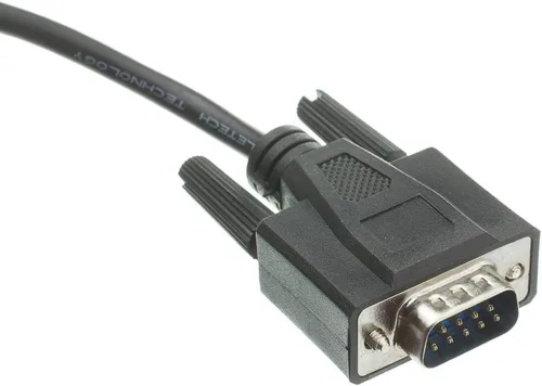 Vista 2 de CableWholesale Cable de extensión serie de 6 pies, DB9 macho a hembra, 28 AWG, conductor RS232 9, 1:1, negro, extensor serie macho a hembra