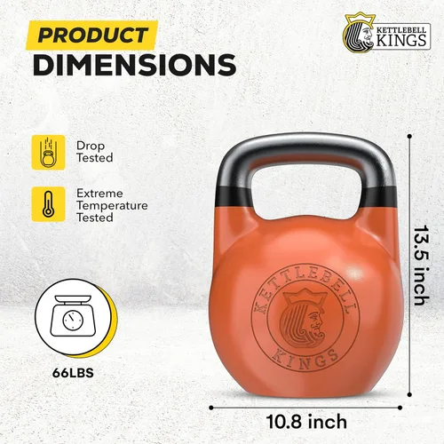 Vista 2 de Kettlebell Kings Pesas rusas de competición (mango de 1.378 in) 17.6-105.8 lbs Pesas de mano Equipo de gimnasio de entrenamiento