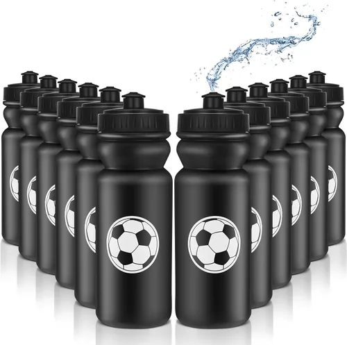 Vista 8 de Nitial Paquete de 12 botellas de agua reutilizables de 20 onzas a granel, botellas de agua reutilizables para apretar, botellas deportivas de Naranja