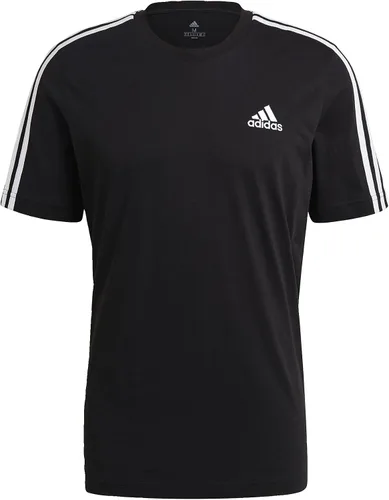 Vista 8 de adidas Camiseta Essentials de 3 rayas para hombre, Negro Blanco