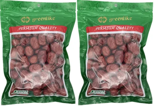 Vista 6 de Greenlike Dátiles rojos de JUJUBE secos naturales de 12 onzas para mejorar el sueño, aperitivos saludables, frutas secas, dulces y masticables
