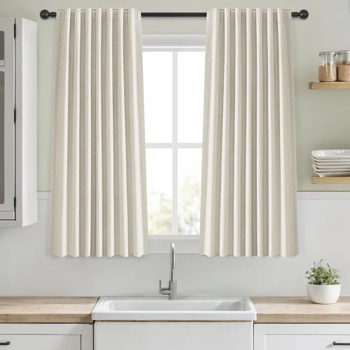 Vista 41 de Cortinas opacas de 54 pulgadas de largo para dormitorio, sala de estar, cortinas beige con aislamiento térmico, oscurecimiento de la habitación