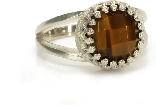 Vista 5 de Delicado anillo de ojo de tigre Anillos delicados artesanales, anillos de moda, anillos apilables Anillos de piedra personalizados Regalos