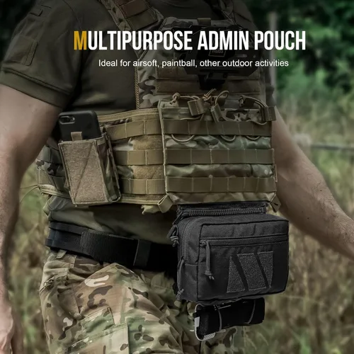 Vista 9 de OneTigris Drop Pouch, Dangler Bag Tactical with Hook and Loop Panel for Vest Chest Rig Plate Carrier