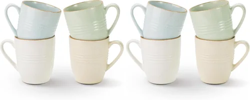 Vista 12 de Juego de Tazas de Café Famiware, Juego de 4 Tazas de 13 oz, Tazas de Gres para Café con Leche, Té Caliente, Mocha, Cacao, Capuchino, Aptas