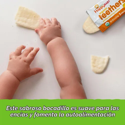 Vista 5 de HAPPY BABY Obleas de dentición suaves, paquete variado de 3 sabores, 12