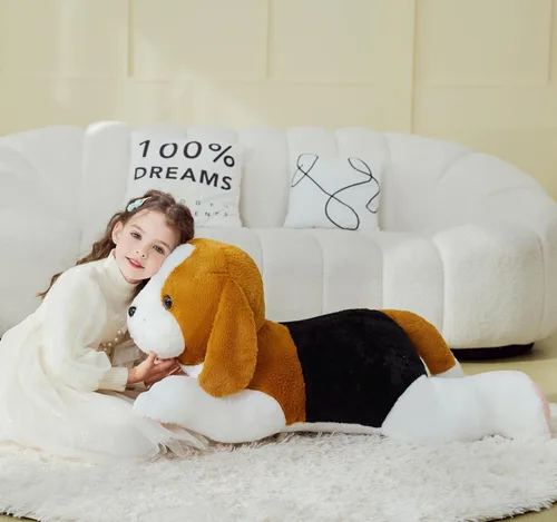 Vista 3 de IKASA Juguete de peluche gigante para perro, cachorro grande y grande, juguetes suaves, tamaño enorme, 30 pulgadas, lindo peluche mullido