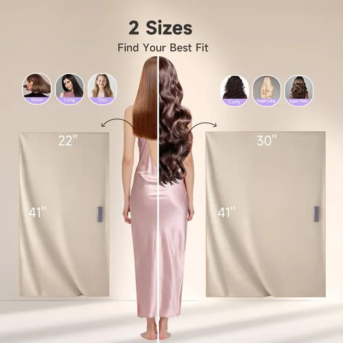 Vista 4 de Umisleep Toalla para Cabello 100% Microfibra, 41" x 22" Toalla Súper Absorbente Envolvente con Lazo Elástico, Toalla Grande para Cabello Rizado