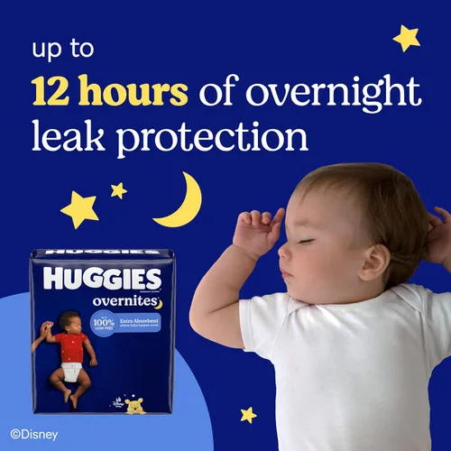 Vista 7 de Huggies Pañales Overnites: pañales para bebé, talla 6 (35+ libras), 72 unidades, el embalaje puede variar
