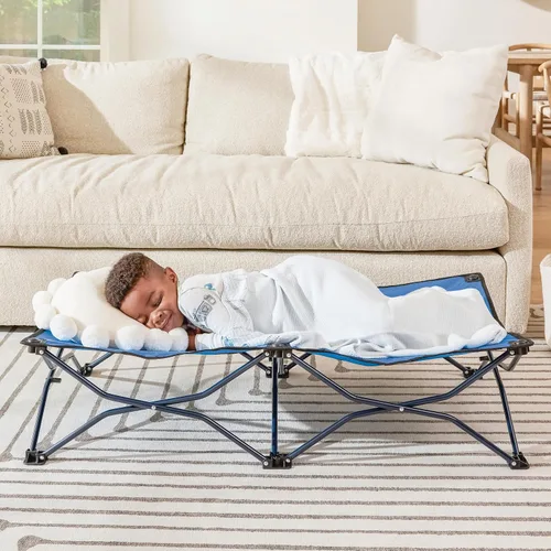 Vista 12 de Regalo My Cot - Cama portátil extralarga, incluye una sábana bajera, gris, 54 x 28 x 12 pulgadas, paquete de 1 unidad