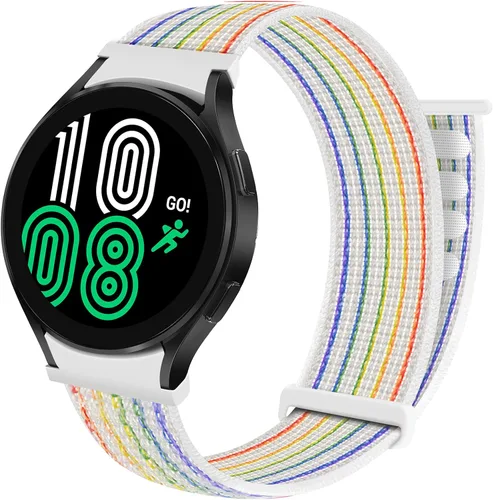 Vista 11 de Nylon Bands Breathable Replacement Watch Strap Sport Loop for Samsung-Galaxy-Watch-4-Classic-46mm/42mm for Galaxy-Watch-4-40mm 44mm wristband Negro