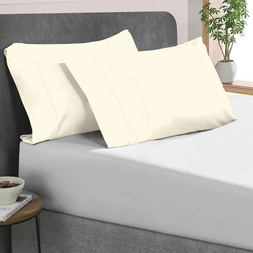 Vista 23 de Kotton Culture Juego de 2 fundas de almohada estándar de 20 x 26 pulgadas, fundas de almohada decorativas, 100% algodón egipcio de 600 hilos
