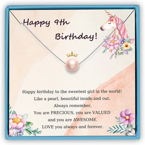 Vista 38 de Sereney Regalos de cumpleaños para niñas y mujeres, collar de perlas de plata esterlina como regalo de cumpleaños de 7, 9, 10, 11, 13, 15, 16, 18