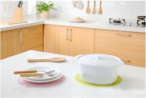Vista 6 de Tapas de silicona para ollas de silicona para película de alimentos, tapa de sellado elástica blanca de silicona