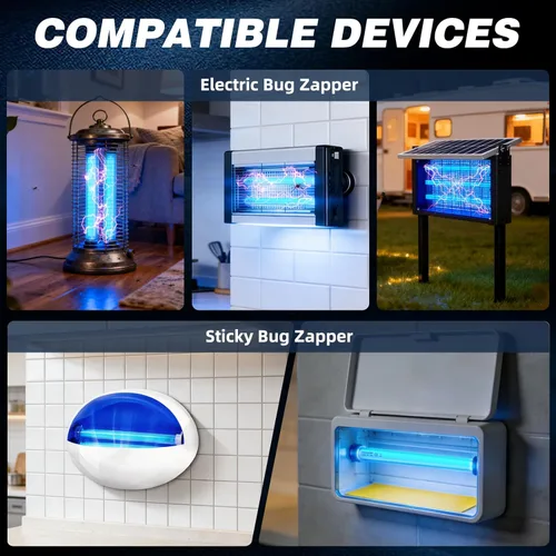 Vista 5 de COOSPIDER T8 F1515W U/V BL CFL - Bombilla compacta, tubo recto de repuesto para zapper eléctrico interior de 30 W, tubo de luz azul de 18 pulgadas