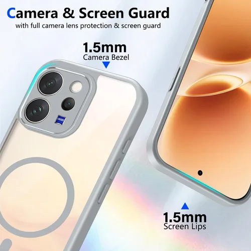 Vista 295 de Funda magnética transparente compatible con Xiaomi 17T, color negro 2 en 1 PC + TPU cubierta de teléfono a prueba de golpes, carcasa protectora
