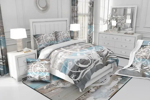 Vista 5 de Erosebridal Funda de edredón de ancla náutica, juego de ropa de cama con brújula oceánica, tamaño individual para niños, adolescentes, adultos