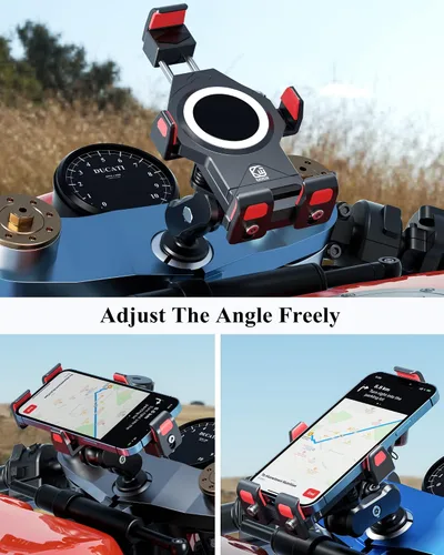 Vista 7 de Brazo antirrobo de doble enchufe de aleación de aluminio BRCOVAN Compatible with RAM Mounts B Size 1'' Ball Components & Bike Motorcycle Phone